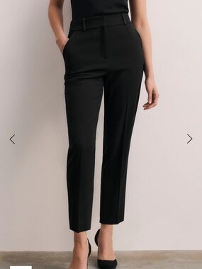 The Fold Clever Crepe Tavira Black Slim Pants
